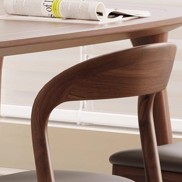 Contemporary Scandinavian Curved Back Ash Wood Sponge Dining Chair Backrest For Dining Room - Image 9
