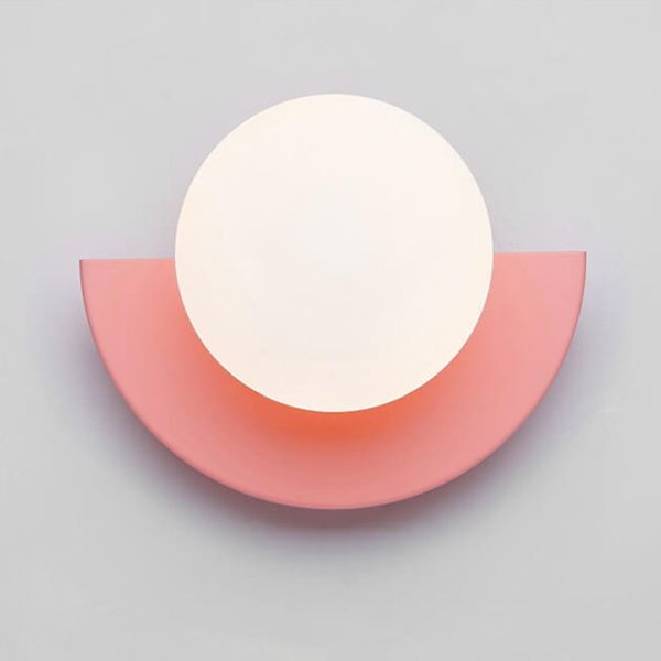Modern Minimalist Glass Spherical Colorful Semicircle Design 1-Light Wall Sconce Lamp - Image 6