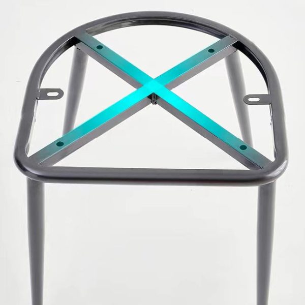 Modern Minimalist Square Four Legs Metal Leather Dining Chair Backrest Armless For Dining Room - Image 7