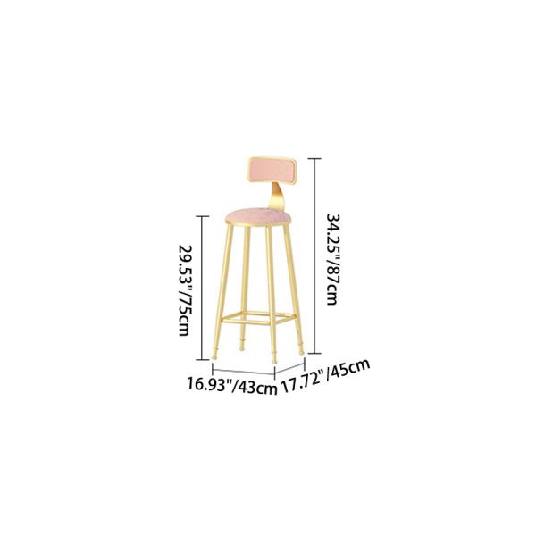 Contemporary Scandinavian Iron Velvet Sponge Marble Round Rectangular Bar Stool & Table Set For Kitchen - Image 5