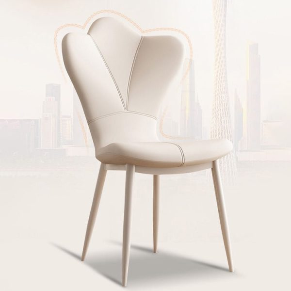Contemporary Nordic Rectangular Shape Backrest PU Leather Carbon Steel Dining Chair For Living Room - Image 13