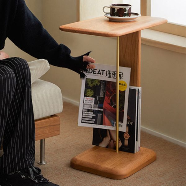 Modern Minimalist Square Wood End Table For Living Room - Image 8