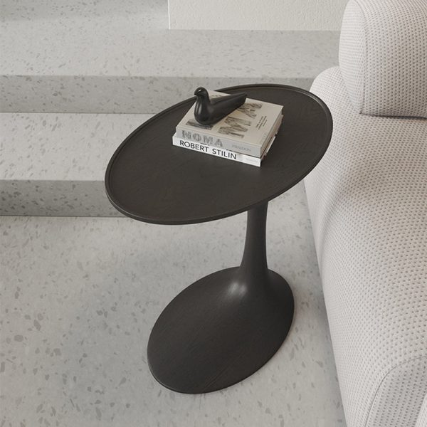 Modern Minimalist Oval Solid Wood End Table For Living Room - Image 10