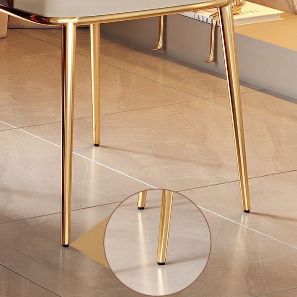 Modern Minimalist Square Stainless Steel Leather Foam Dining Chair Four Legs Backrest For Dining Room - Image 8