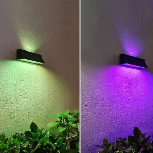 Outdoor Solar Waterproof Rectangular Slant LED Patio Wall Sconce Lamp - Image 5