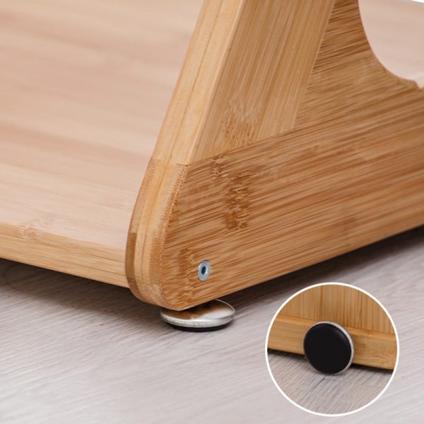 Traditional Vintage Z-Shaped Wood Removable End Table 2-Tier Universal Wheel For Living Room - Image 14