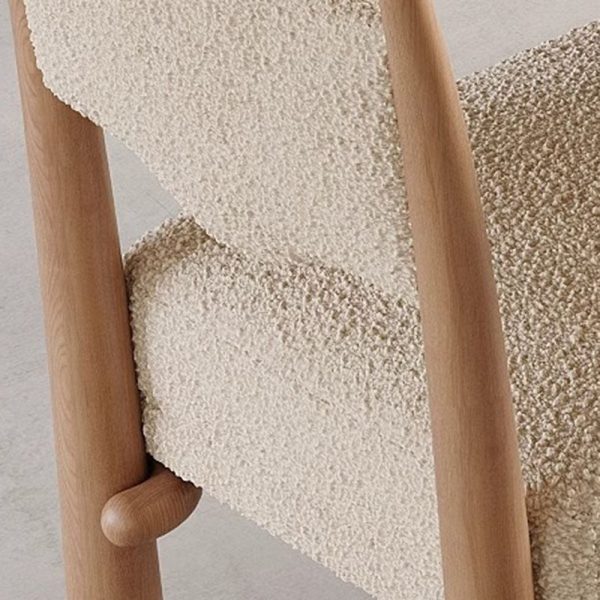 Modern Simplicity Vertical Square Frame Solid Wood Lambswoll Dining Chair Backrest For Dining Room - Image 7