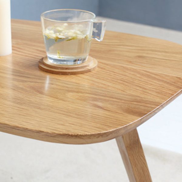 Traditional Vintage Wood V-Shape Base End Table For Living Room - Image 8