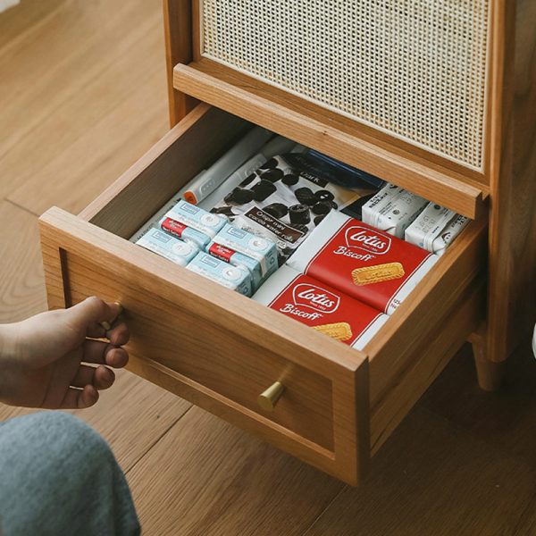Contemporary Retro Square Solid Wood Nightstand 2-Drawer For Bedroom - Image 13