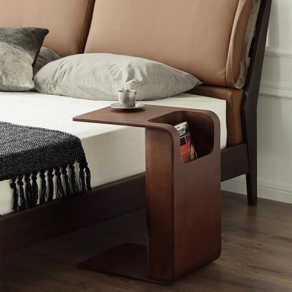 Modern Minimalist Rectangular Solid Wood End Table Storage For Living Room - Image 4