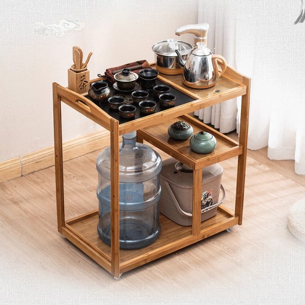 Modern Minimalist Rectangle Solid Wood End Table 3-Tier For Living Room - Image 11