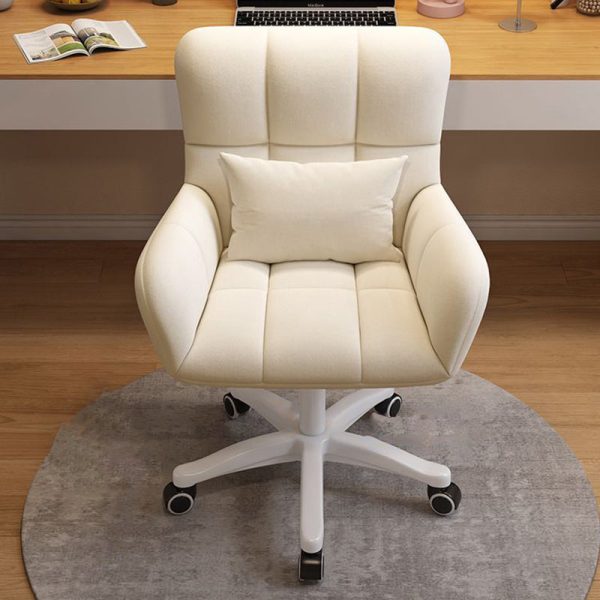 Modern Minimalist Square Back Velvet Cotton Nylon Desk Chair Backrest Armrest For Home Office - Image 11