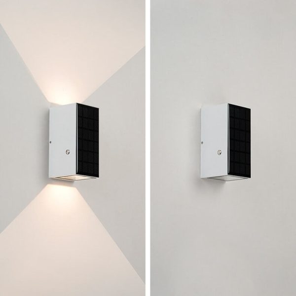 Modern Solar Black Rectangular Die-Cast Aluminum Solar LED Outdoor Wall Light - Image 15