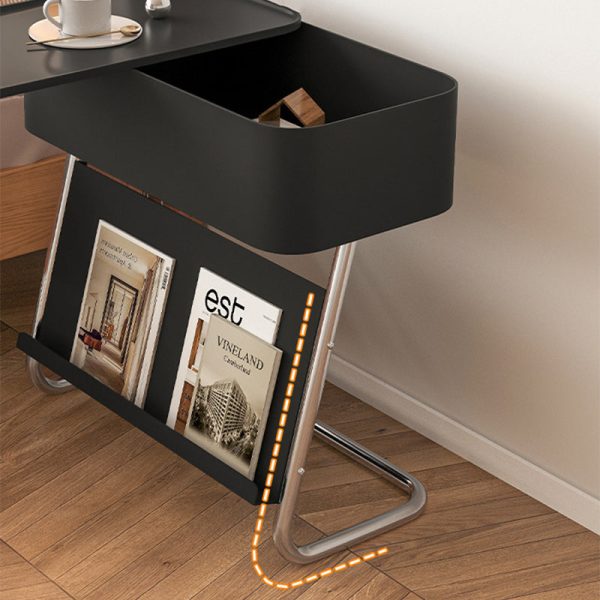 Modern Minimalist Rectangular Stainless Steel Carbon Steel Nightstand 1-Cabinet Swivel For Bedside - Image 9