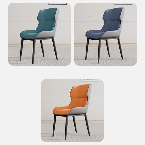 Modern Simplicity Square Cushion Artificial PU Leather Carbon Steel Dining Chair Backrest For Dining Room - Image 13