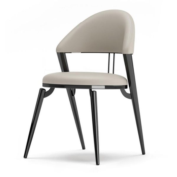 Modern Luxury Round Cushion Lambswool Sponge Black Titanium Dining Chair Backrest For Dining Room - Image 23