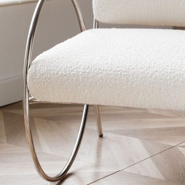 Modern Luxury Curved Frame Lambswool Stainless Steel Recliner Backrest Armrest Footrest For Living Room - Image 13
