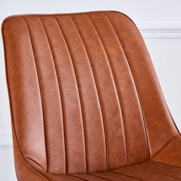 Modern Luxury Square Curved Leather Metal Dining Chair Backrest Armless For Dining Room - Image 10