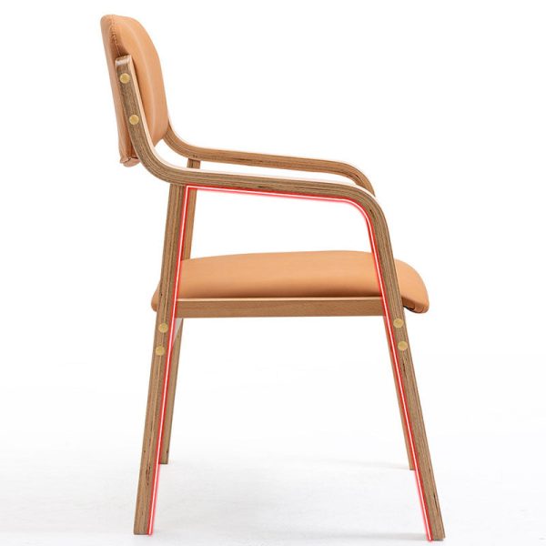 Modern Simplicity Fabric Wood Sponge Square Dining Chair Backrest Armrest For Dining Room - Image 18