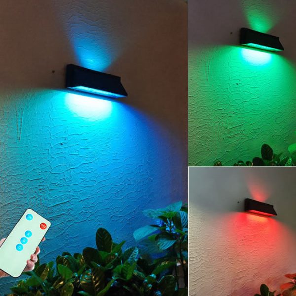 Outdoor Solar Waterproof Rectangular Slant LED Patio Wall Sconce Lamp - Image 6