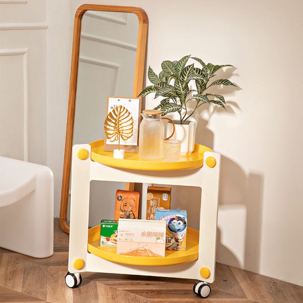 Contemporary Scandinavian Tray Top ABS Triangle Frame Movable End Table 2-Tier For Living Room - Image 13