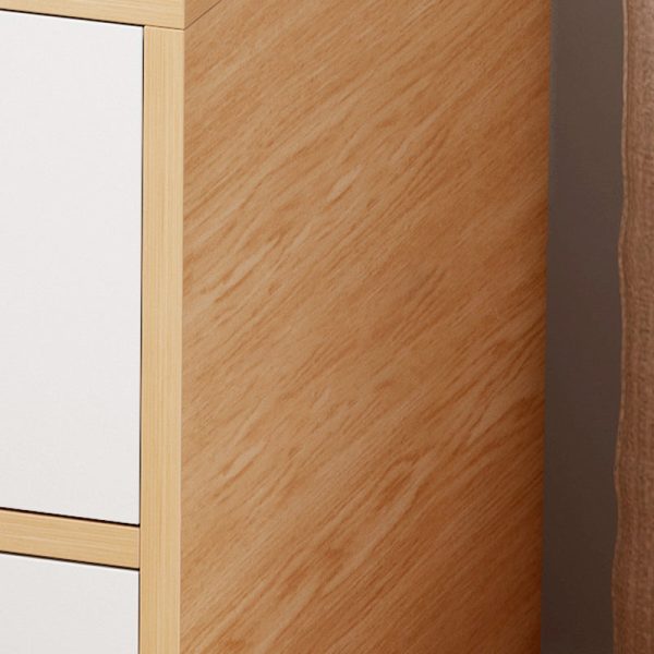 Contemporary Scandinavian Square Tabletop Artificial Panel Nightstand 2-Drawer For Bedroom - Image 8