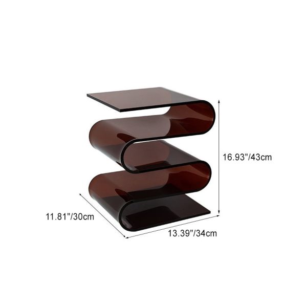 Contemporary Creative S-Shaped Acrylic Multifunctional Storage End Table 4-Tier For Living Room - Image 5