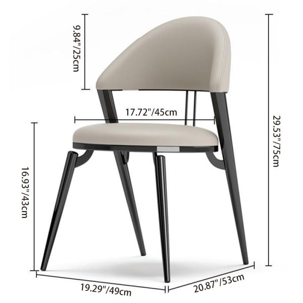 Modern Luxury Round Cushion Lambswool Sponge Black Titanium Dining Chair Backrest For Dining Room - Image 4