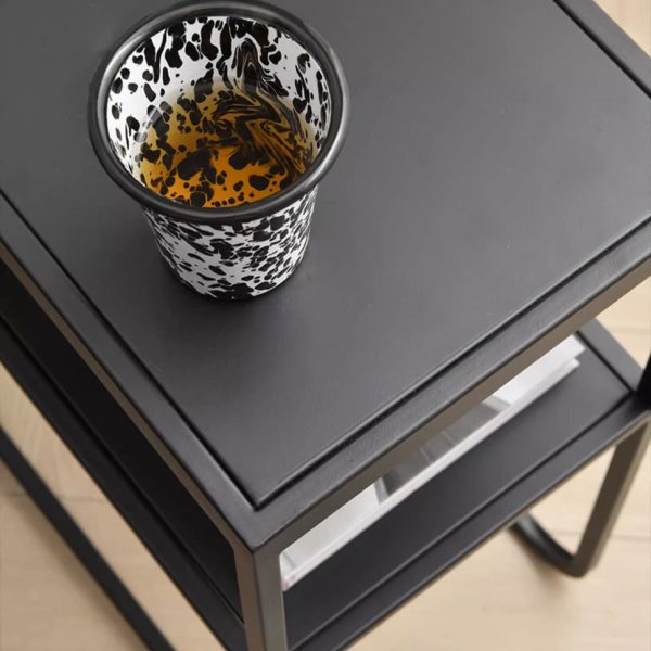 Modern Simplicity Rectangular Frame Iron Side Table 4-Leg For Living Room - Image 7