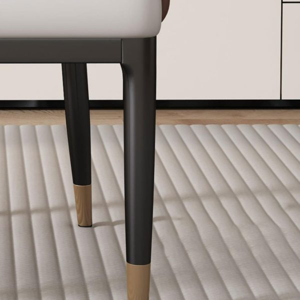 Modern Luxury Square Iron Metal Leather Sponge Dining Chair Armrest Backrest Four Legs For Dining Room - Image 8