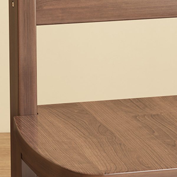 Traditional Vintage Square Smile Wood Curved Frame Dining Chair Backrest Armless For Dining Room - Image 8