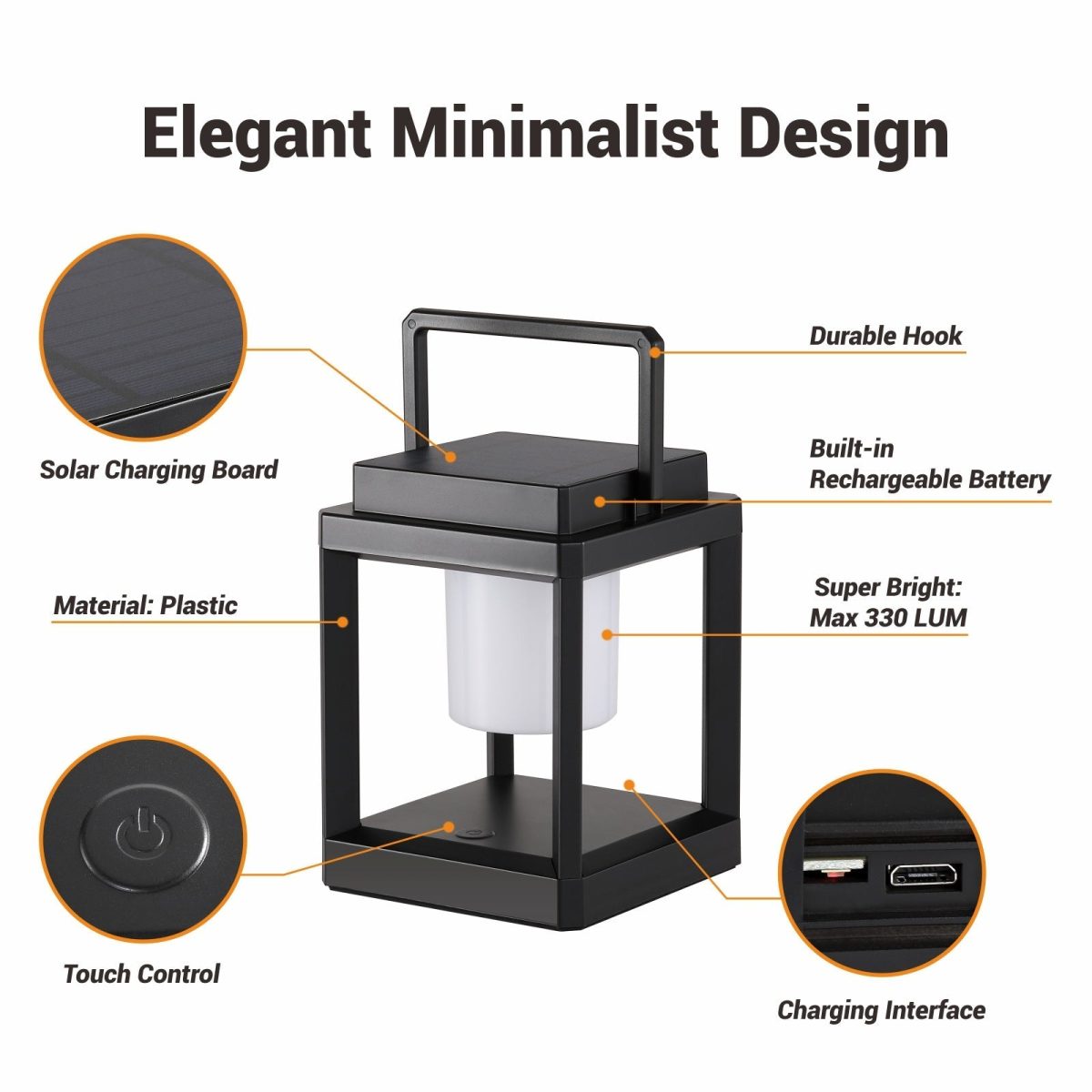 Modern Minimalist Waterproof Solar Square PC ABS LED Portable Outdoor Light For Garden - Image 7