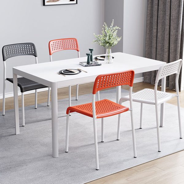 Modern Minimalist Square Plastic Iron Multi-Holes Dining Chair Backrest For Dining Room - Image 19