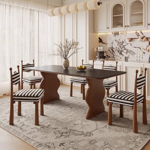 Traditional French Square Zebra Pattern Fabric Upholstered Ash Wood Dining Chair Backrest For Dining Room - Image 10
