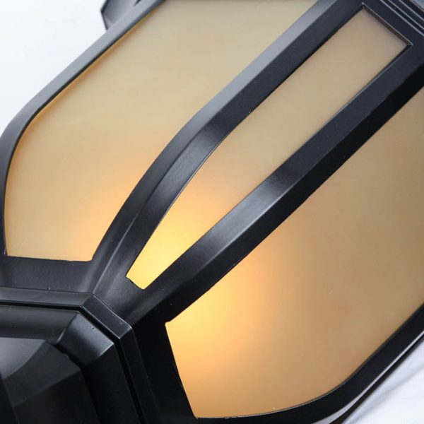 European Vintage Glass Aluminum Cage 1-Light Outdoor Waterproof Landscape Light - Image 12