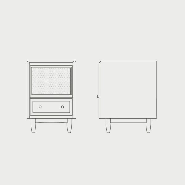 Contemporary Retro Square Solid Wood Nightstand 2-Drawer For Bedroom - Image 26