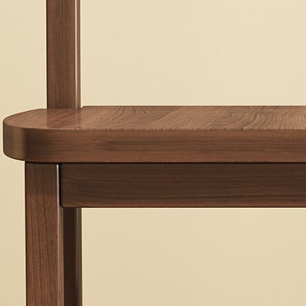 Traditional Vintage Square Smile Wood Curved Frame Dining Chair Backrest Armless For Dining Room - Image 9