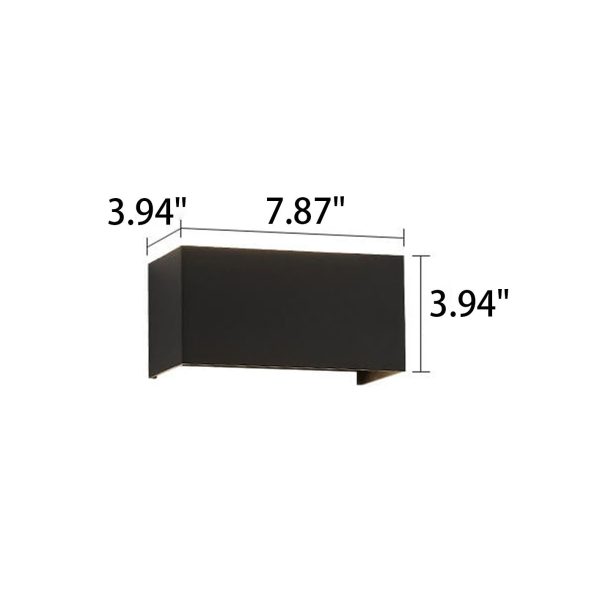 Modern Outdoor Waterproof Rectangular LED Up and Down Illuminated Outdoor Wall Sconce Lamp - Image 7