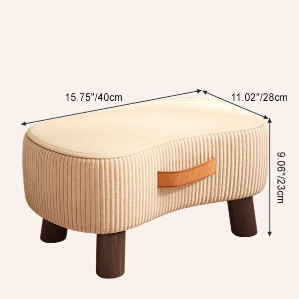 Contemporary Creative Round Velvet Upholstered Portable Footstool Low Stool For Living Room - Image 5