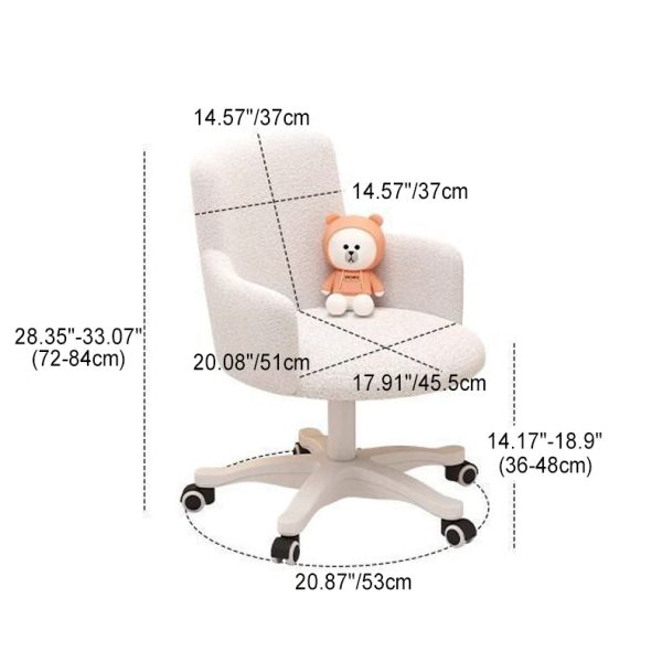 Modern Minimalist Fabric Velvet Carbon Steel Sponge Round Rotatable Desk Chair Backrest Armrest For Home Office - Image 6