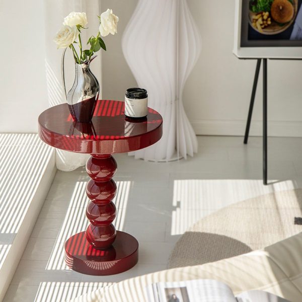 Traditional Vintage Round Beaded Wooden Coffee Table For Living Room - Image 26