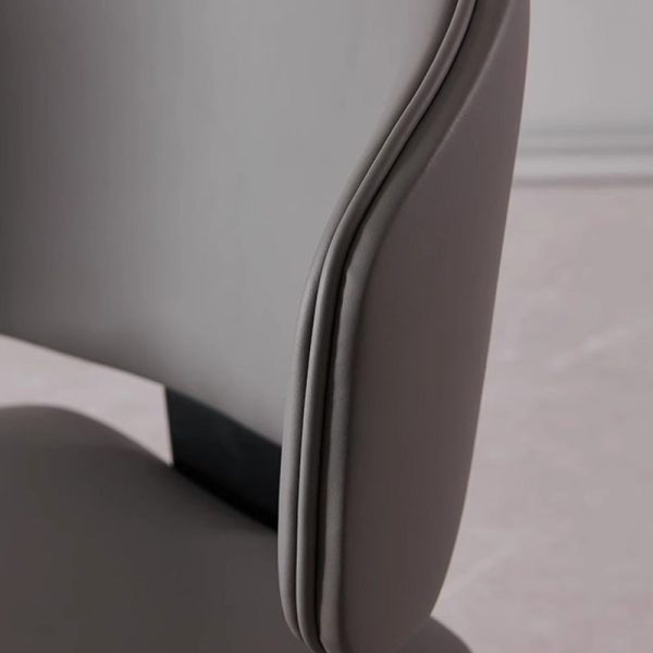 Modern Minimalist Square Cushion Microfiber Leather Carbon Steel Dining Chair Backrest For Dining Room - Image 6