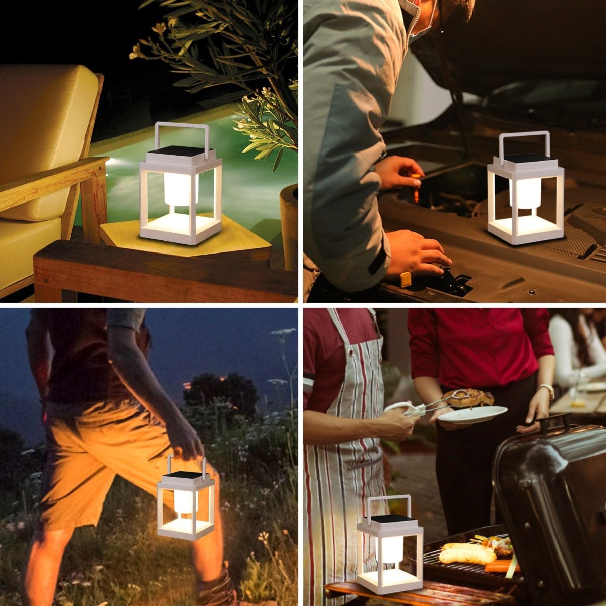 Modern Minimalist Waterproof Solar Square PC ABS LED Portable Outdoor Light For Garden - Image 8