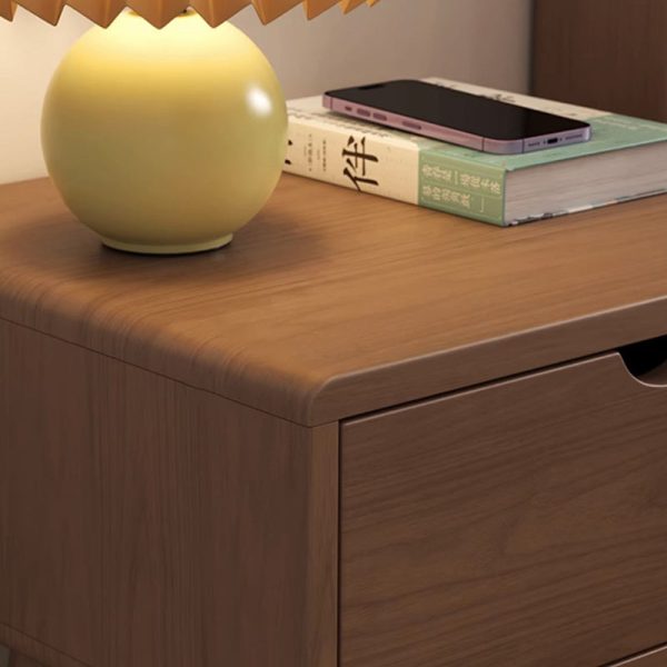 Modern Simplicity Square Cubic Rectangular Rubber Wood Nightstand 1/2 Drawer For Bedside - Image 8