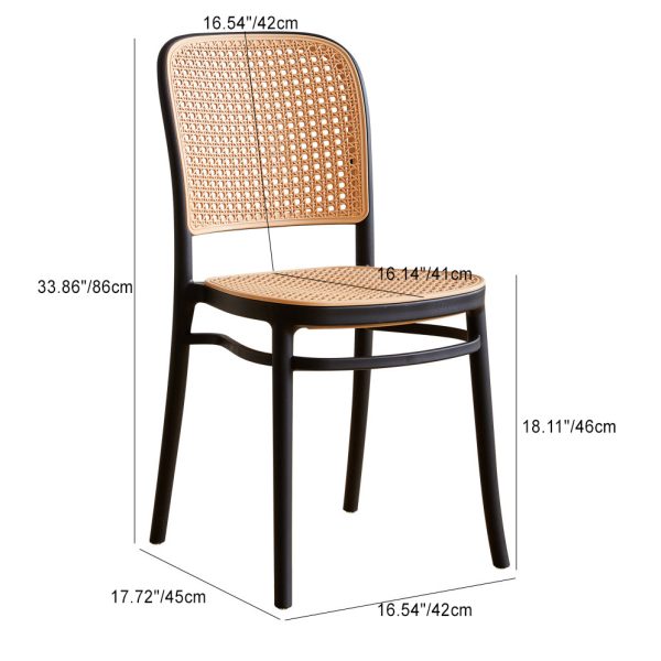 Modern Minimalist Square Rattan Plastic Dining Chair For Dining Room - Image 4