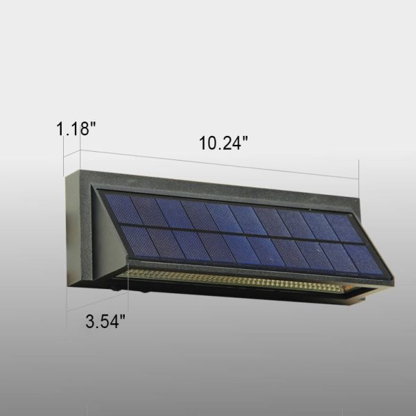 Outdoor Solar Waterproof Rectangular Slant LED Patio Wall Sconce Lamp - Image 7
