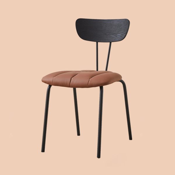 Contemporary Luxury Square PU Leather Carbon Steel Dining Chair Backrest For Dining Room - Image 14