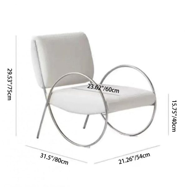 Modern Luxury Curved Frame Lambswool Stainless Steel Recliner Backrest Armrest Footrest For Living Room - Image 4