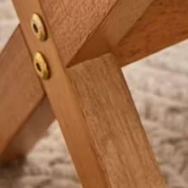 Contemporary Simplicity Wood Linen X-Shaped Legs Footstool Backless Armless For Entryways - Image 7