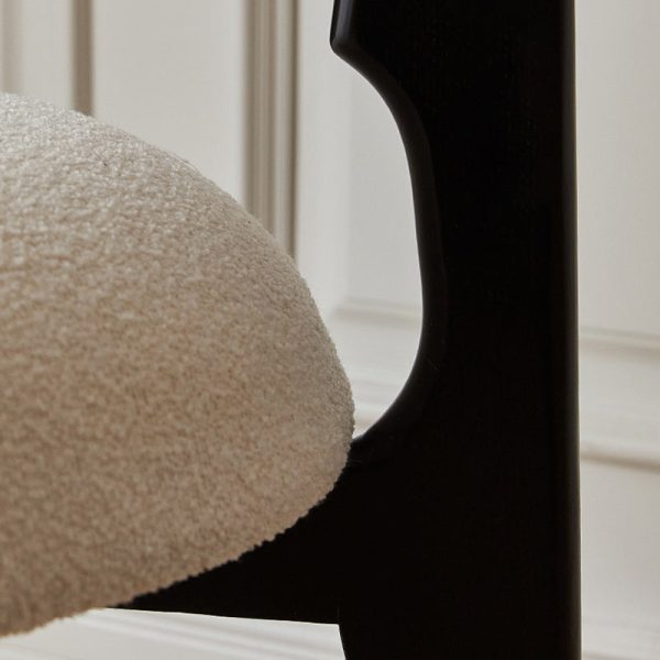 Modern Minimalist Square Wood Velvet Dining Chair Backrest Armless For Dining Room - Image 8